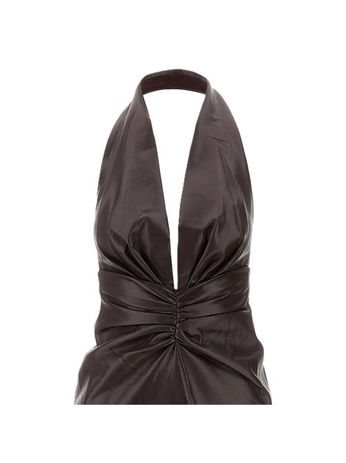 THE ANDAMANE Abito midi in pelle vegana 'Zendaya' THE ANDAMANE | T180147ATNP152375 CABERNET